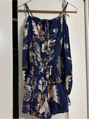 Navy Floral Off-Shoulder Romper
